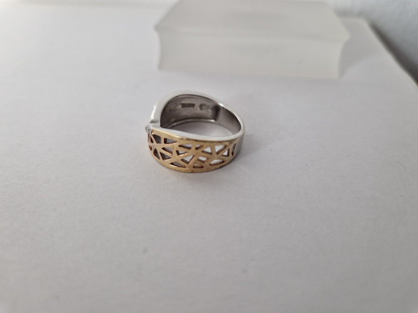 SUENO Solid Silver Ring Two Tone -Sterling - 925 - image 5