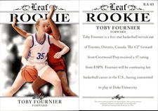 2024 Leaf ROOKIE TOBY FOURNIER RC #RA-83 BASKETBALL DUKE BLUE DEVILS
