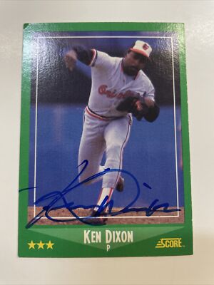 Ken Dixon Autographed 1988 Score Card #411 Baltimore Orioles A-306