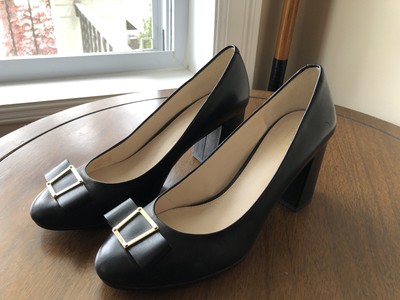 cole haan emory bow block heel pumps