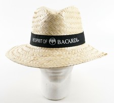 Bacardi Rum Panama Hut Strohhut Sonnenschutz Mütze Strandhut Band schwarz 8297