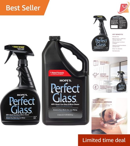 Glass Cleaner Ammonia-Free 32 Fl Oz Streak-Free Spray Multi-Surface Indoor Ou...