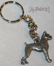 BOXER Dog Fine Pewter Keychain Key Chain Ring Fob