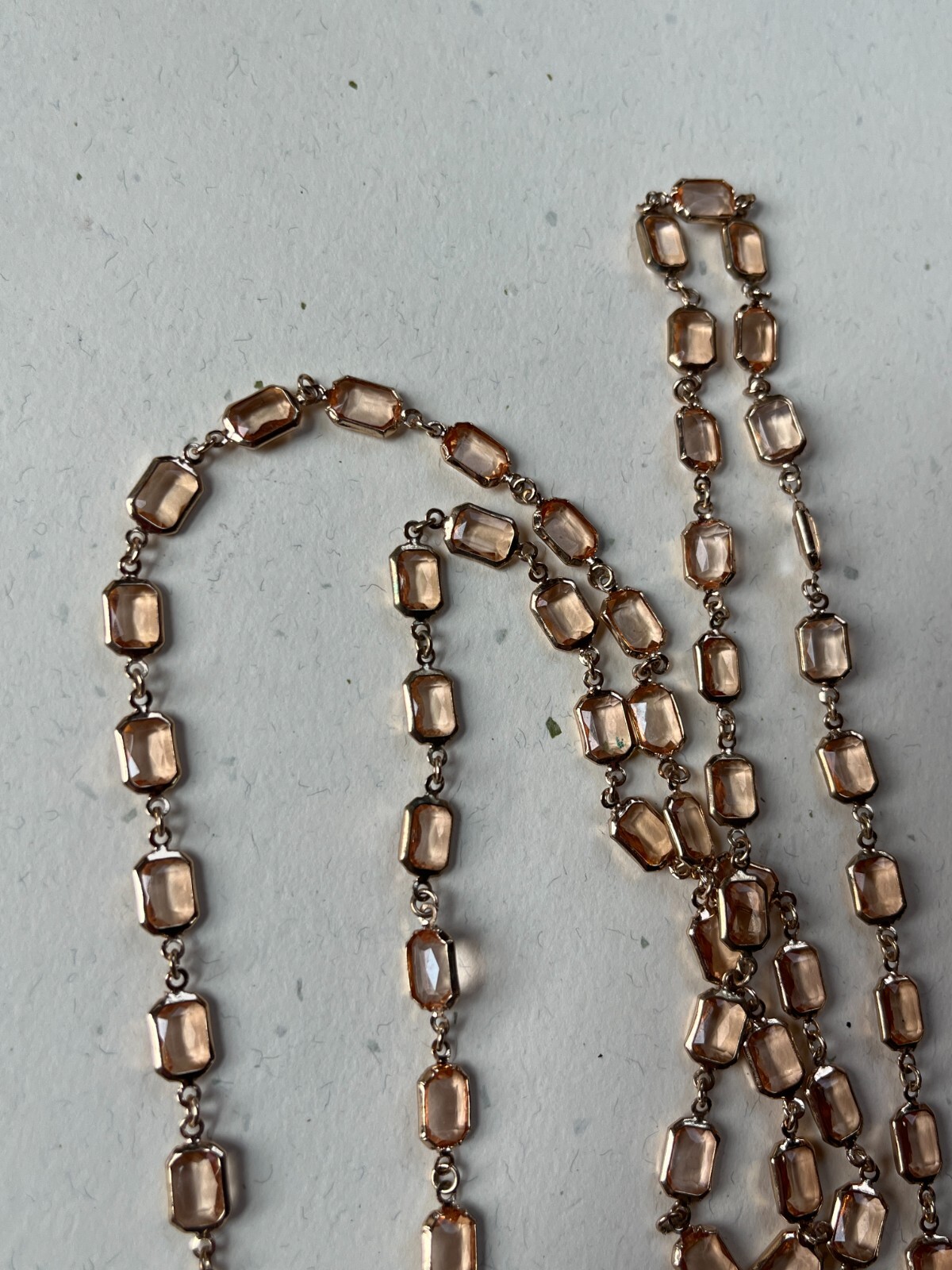 Long Peachy Orange Translucent Plastic Octagon Ca… - image 3