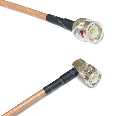 RG142 Silver BNC MALE to TNC Male Angle Coax RF Cable USA Lot