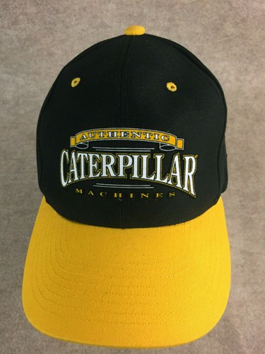 Authentic Caterpillar Machines Cat Yellow Black Snapback Hat Cap - Picture 3 of 12