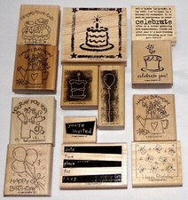 Birthday Theme 2pc Single Stamps Cake Invites Flowers Friends Celebrate Balloons