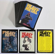 HEAVY METAL 90 Collector Card  Magazine Covers Full Set 1991 Comic Images N Mint