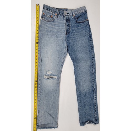 Levi's 501 Jeans Womens 27x30 Blue Straight Regular JJJ793 Mismatched Denim - Picture 10 of 16