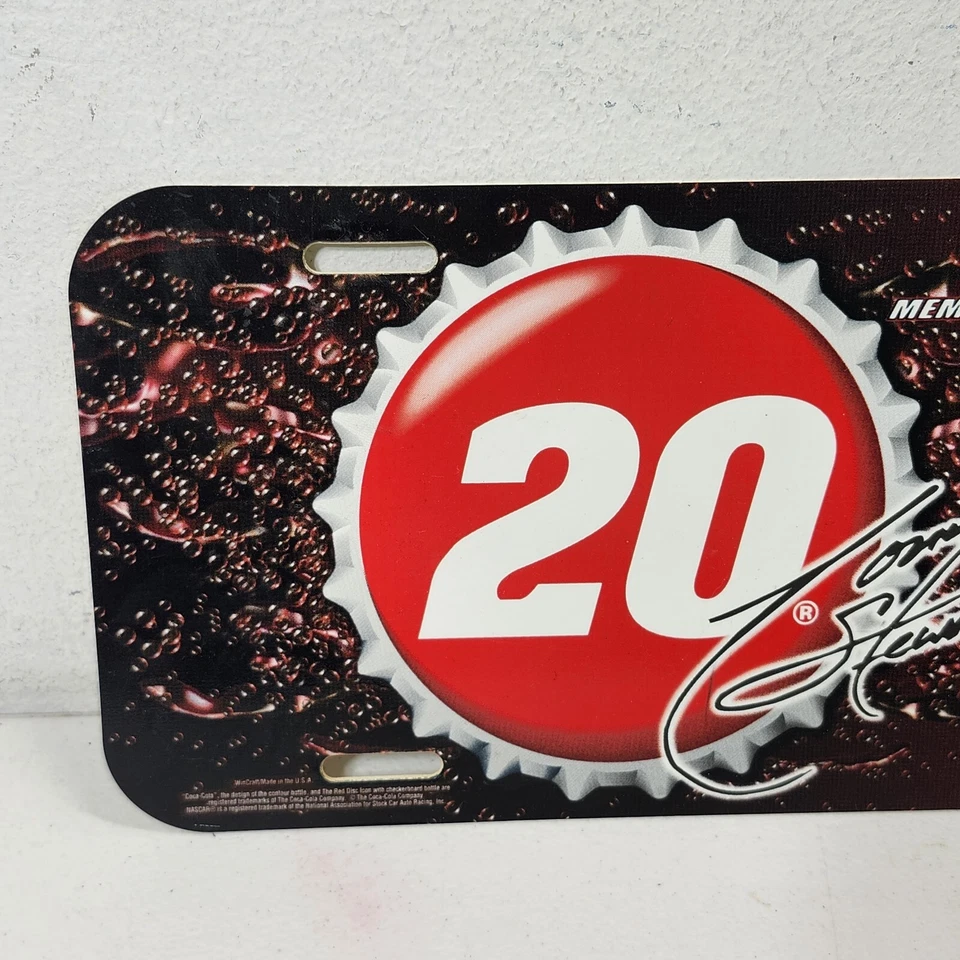 Tony Stewart #20 Nascar Plástico Coche Auto Placa Coca Cola Botón Logo Foto 2 de 4