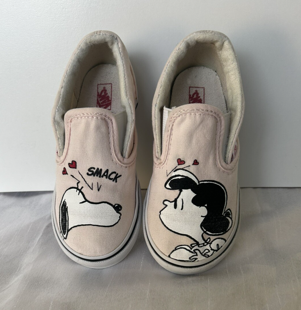 Vans Peanuts Snoopy Lucy Pink Slip-On Loafers Size 9-image