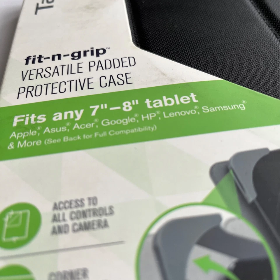 Targus Fit n Grip Versatile Padded Protective Case Fits 7"- 8" Tablet New Black - Image 2 of 4