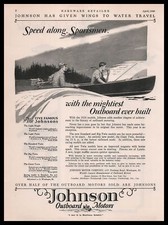 1928 Johnson Outboard Motors Waukegan Illinois Standard Big Twin Models Print Ad
