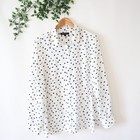 Banana Republic Women's White & Black Dotted Dillion Classic Fit Top Size XL