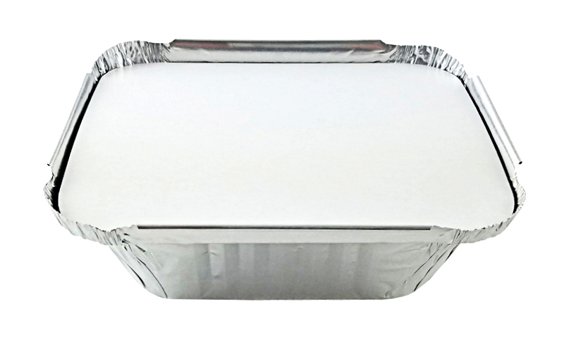 Choice 4 Lb. Oblong Foil Take-Out Container With Board Lid - 100/Case