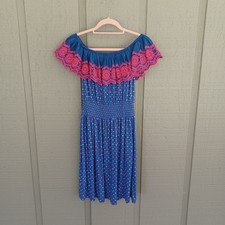 Lilly Pulitzer Kalama Off The Shoulder Dress Size S Borealis Blue Lilly Squared