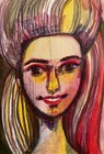 Small Original Painting 5”x3.5” watercolor woman by Miss Rina of Studio MRAO — photo 1
