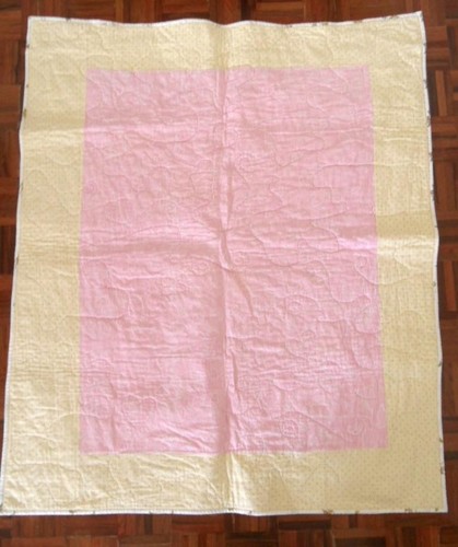 Vintage Bambi Deer Hand Made Stitched Baby Cot cotton Quilt Throw - Picture 5 of 6