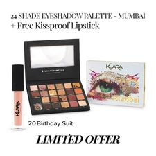 MUMBAI -24 Shade Eyeshadow Palette + FREE Kissproof Lipstick - Buy one & Get One