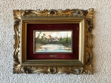 ANTICO DIPINTO AD OLIO, PAESAGGIO DI MARINA ITALIANA, FIRMATO R. FIORINI - '900