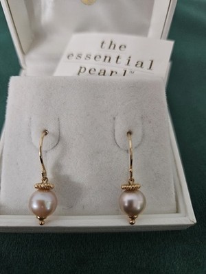 Freshwater Pearl Dangle Earrings 14k Gold Hooks Jewelry