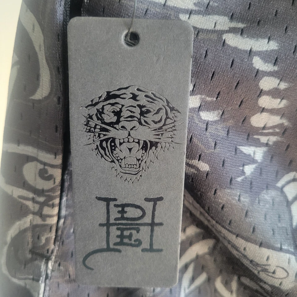 Ed Hardy Mens Black Panther Mesh Shorts Drawstring New Size L Streetwear - Image 4 of 4