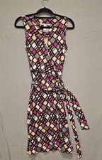 Abito Diane Von Furstenberg in seta con stampa geometrica taglia 6, senza maniche