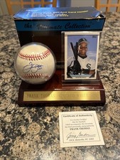 Frank Thomas Signed MLB Baseball 1993 Topps Card Wood Base SSCA COA