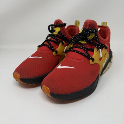 Nike React Presto Shoes Mens Size 8 Red Yellow Running Sneaker CZ9273-600