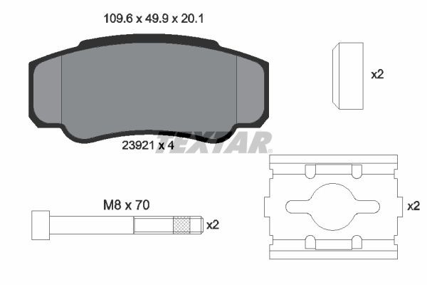 Textar Bremsbelagsatz, Scheibenbremse Hinten FüR CitroüN Passend FüR Fiat-image