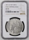 1891-CC Morgan Silver Dollar NGC AU 53