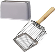 Cat Litter Scoop, Premium Kitty Shovel with Hook and Hole, Metal Sifter Scoop...