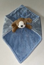 Carters Blue Brown Puppy Dog SECURITY BLANKET LOVEY B1