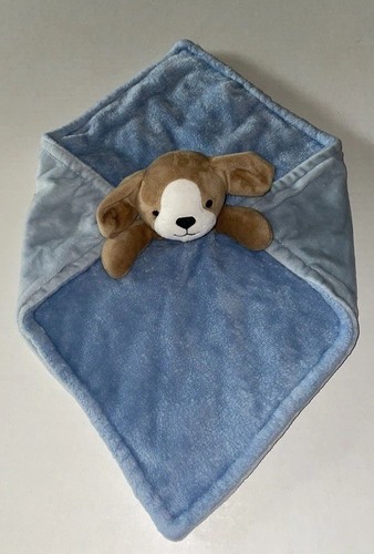 Carters Blue Brown Puppy Dog SECURITY BLANKET LOVEY B1