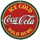 VINTAGE COCA COLA PORCELAIN SIGN GAS STATION BOTTLE COKE PEPSI DEW A & W OIL