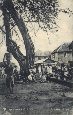PC SIERRA LEONE FREETOWN STREET SCENE VINTAGE POSTCARD (b63165)