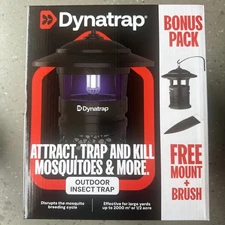 DynaTrap ½ Acre LED Mosquito & Insect Trap w/ Cleaning Brush and Mount