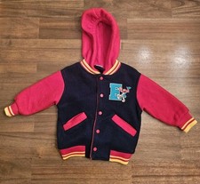 Sesame Street Letterman Jacket Fleece Kids 18M Elmo Football Vintage