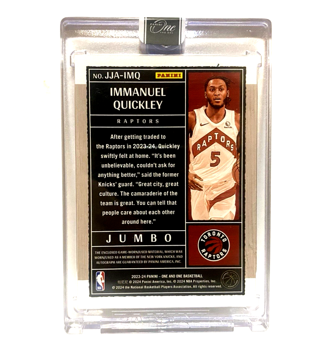 2023-24 Panini One And One Immanuel Quickley Quad PATCH Auto /99 