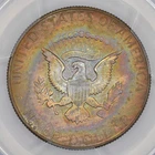 1968-D 50C Kennedy Half Dollar PCGS MS64 - Lovely Dual Sided Rainbow Toning