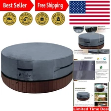 Durable Outdoor Round Hot Tub Cover with Secure Lock & Air Vent Design