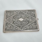 Antique Sterling Silver Filigree Cigarette Case Monogram 98g Early 20th Century