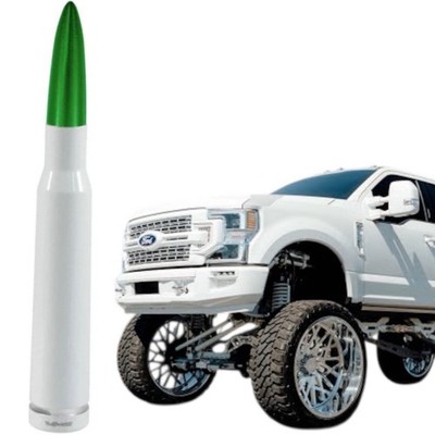 VMS Green and White Bullet Antenna for Ford F250 F350 F450 F550 5.5 Inches