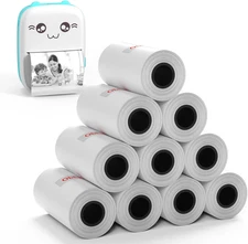 57x30mm Thermal Paper White 10 Rolls Non-Adhesive Thermal Paper Roll for Mini...