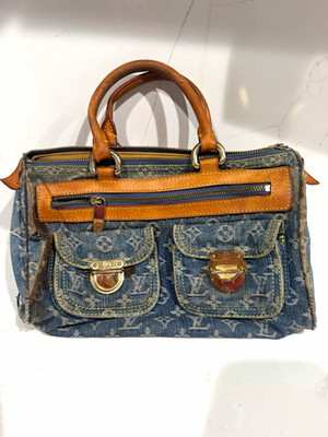 Louis Vuitton Monogram Denim Neo Speedy M95019 Blue Bag AS IS Repair Project
