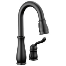 Delta 9978-BL-DST Leland Single Handle Pull-Down Bar/Prep Faucet Matte Black