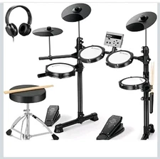CAHAYA Electric Drum Set, Portable Electronic Drum Kit with Mesh Pads, 150...