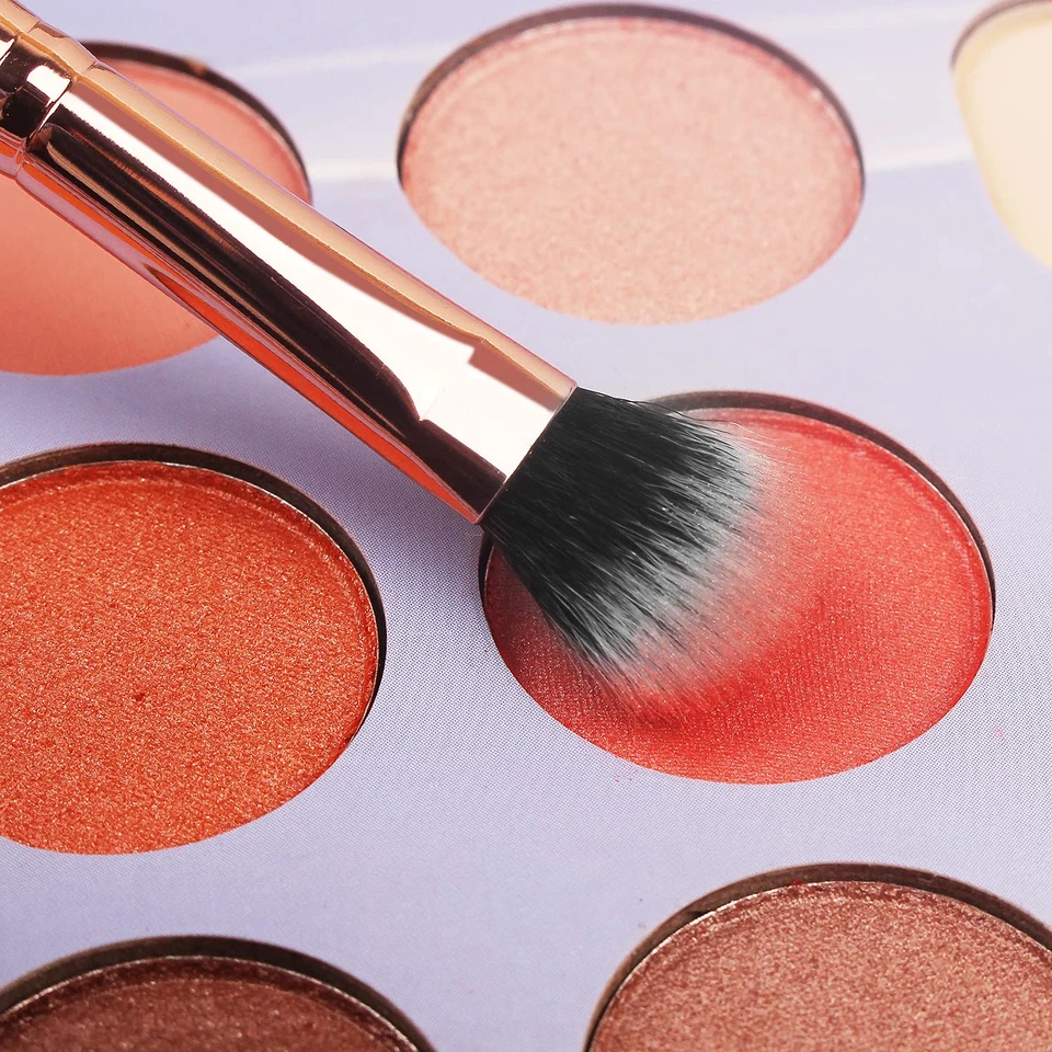 Juego de brochas de maquillaje Real Perfection 16 piezas con 1 maquinilla de afeitar para cejas sintética premium F Foto 3 de 4