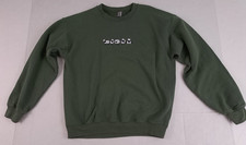 Vintage Embroidered Sheep Woman Green Sweatshirt Size Medium