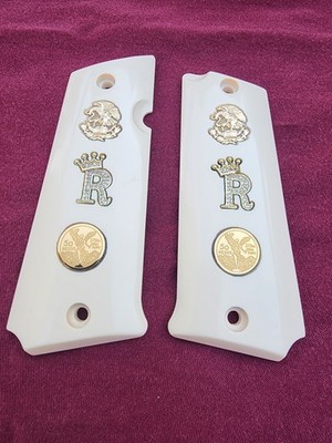LLAMA GOLD PLATED MEXICAN EAGLE  '' Grips Large frame IX-A IX-B 9MM 45 / 38 Super